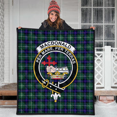 Macdonald of the Isles Hunting Family Modern Tartan Crest Quilt