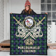 MacDonald of the Isles Hunting Modern Tartan Crest Legend Gold Royal Premium Quilt