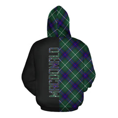 MacDonald of the Isles Hunting Modern Tartan Hoodie Half of Me - Cross Style