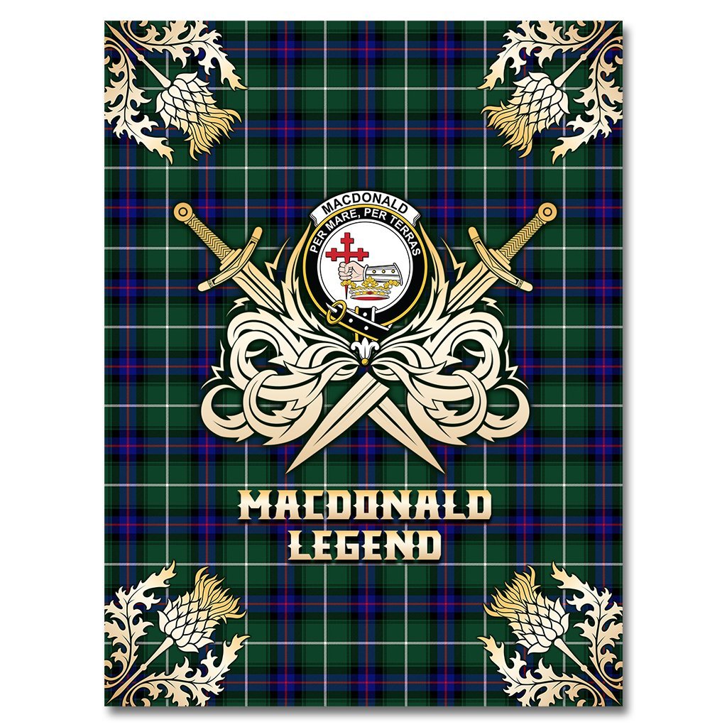 MacDonald of the Isles Hunting Modern Tartan Gold Courage Symbol Blanket