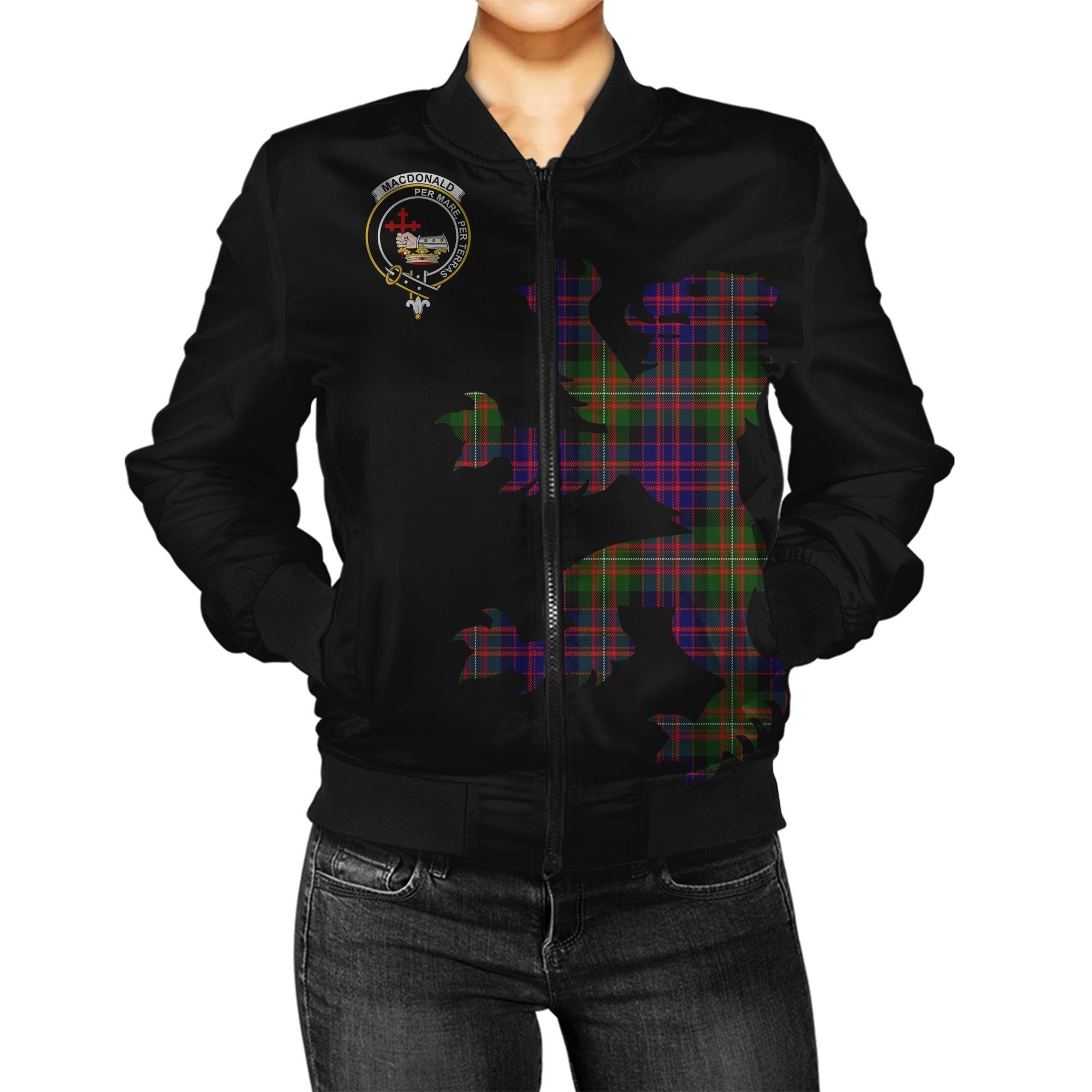 MacDonald (Clan Donald) Tartan Bomber Jacket Lion & Thistle