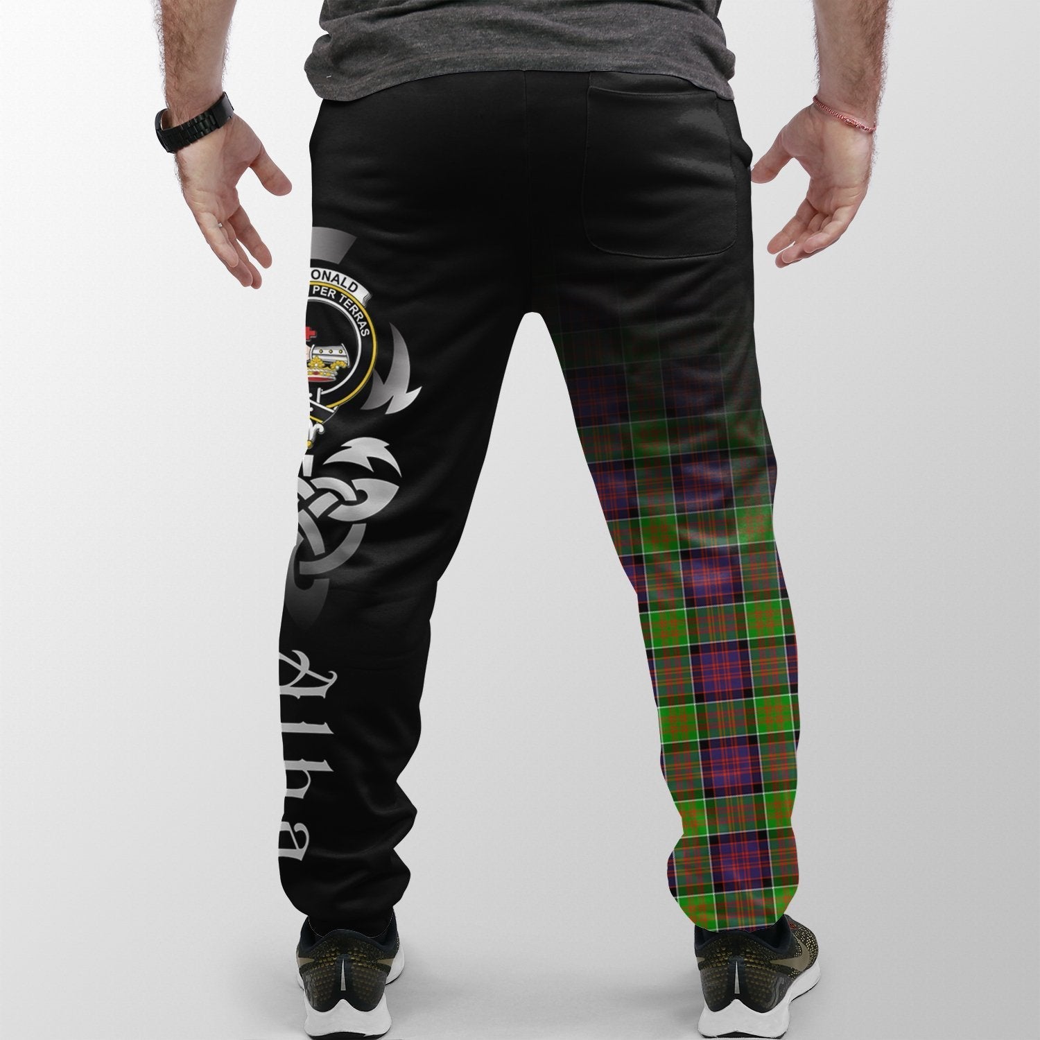 MacDonald Of Clanranald Tartan Crest Jogger Sweatpants - Alba Celtic Style