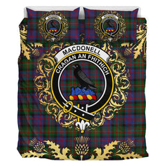 MacDonell of Glengarry Tartan Crest Bedding Set - Golden Thistle Style