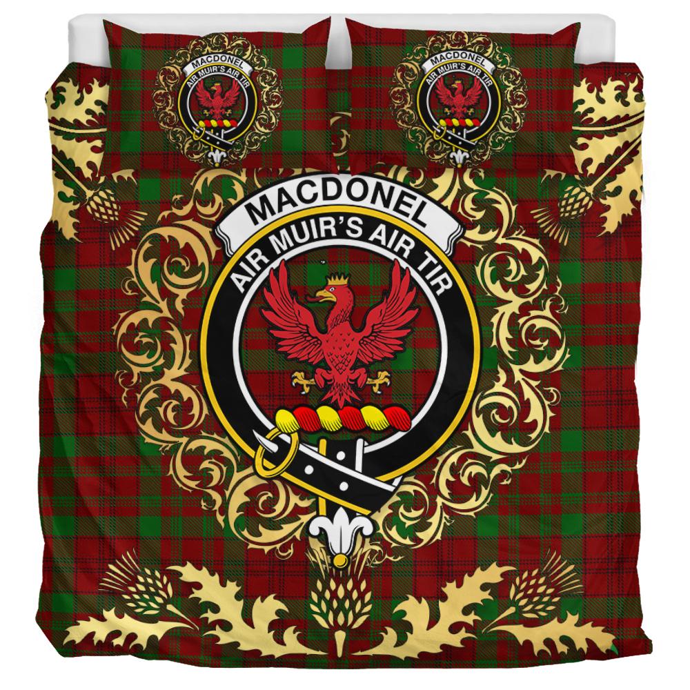 MacDonell of Keppoch 03 Tartan Crest Bedding Set - Golden Thistle Style