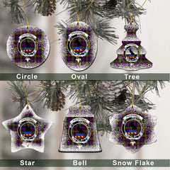 MacDonell of Glengarry Tartan Christmas Ceramic Ornament - Snow Style