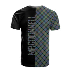 MacDonnell of Glengarry Ancient Tartan T-Shirt Half of Me - Cross Style