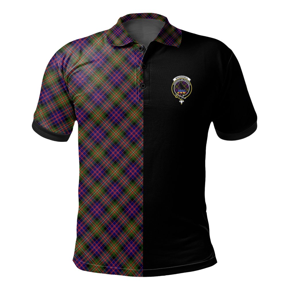 MacDonnell of Glengarry Modern Tartan Polo Shirt Half of Me - Cross Style