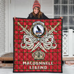 MacDonnell of Keppoch Modern Tartan Crest Legend Gold Royal Premium Quilt