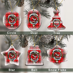 MacDougall Tartan Christmas Ceramic Ornament - Snow Style