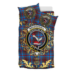 MacDougall 07 Tartan Crest Bedding Set - Golden Thistle Style