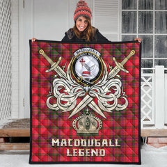 MacDougall Modern Tartan Crest Legend Gold Royal Premium Quilt
