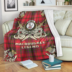 MacDougall Modern Tartan Gold Courage Symbol Blanket