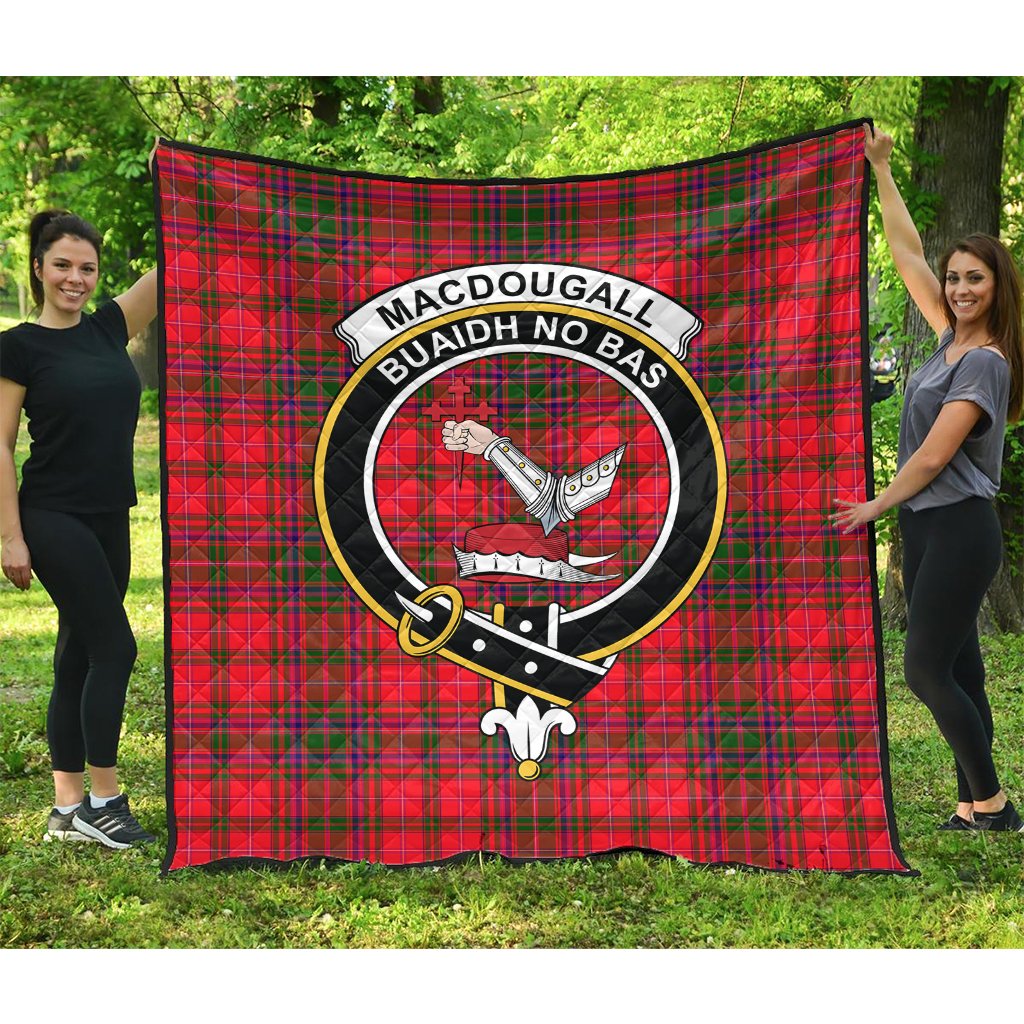 Macdougall Family Modern Tartan Crest Quilt