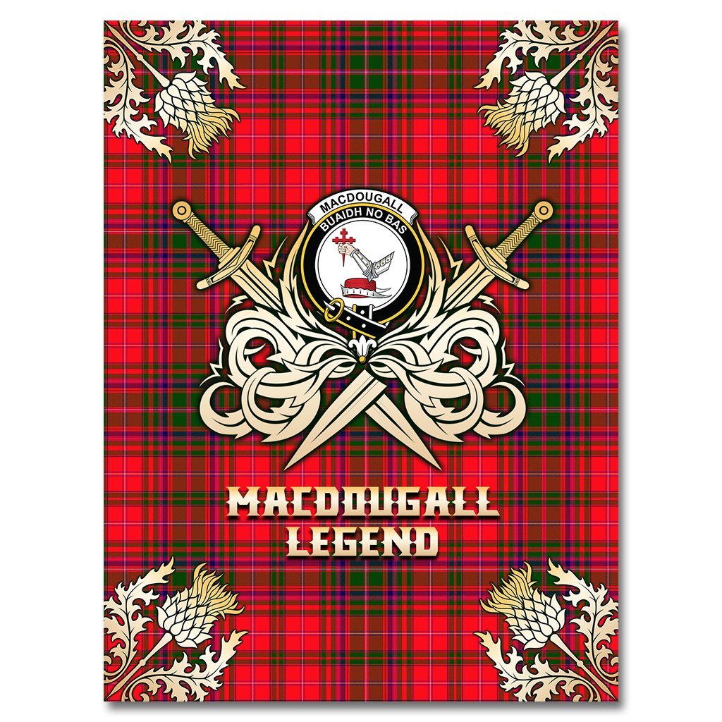 MacDougall Modern Tartan Gold Courage Symbol Blanket