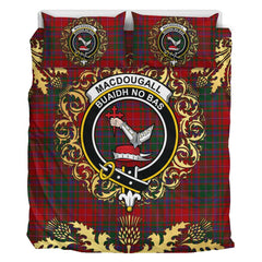 MacDougall Paton Tartan Crest Bedding Set - Golden Thistle Style