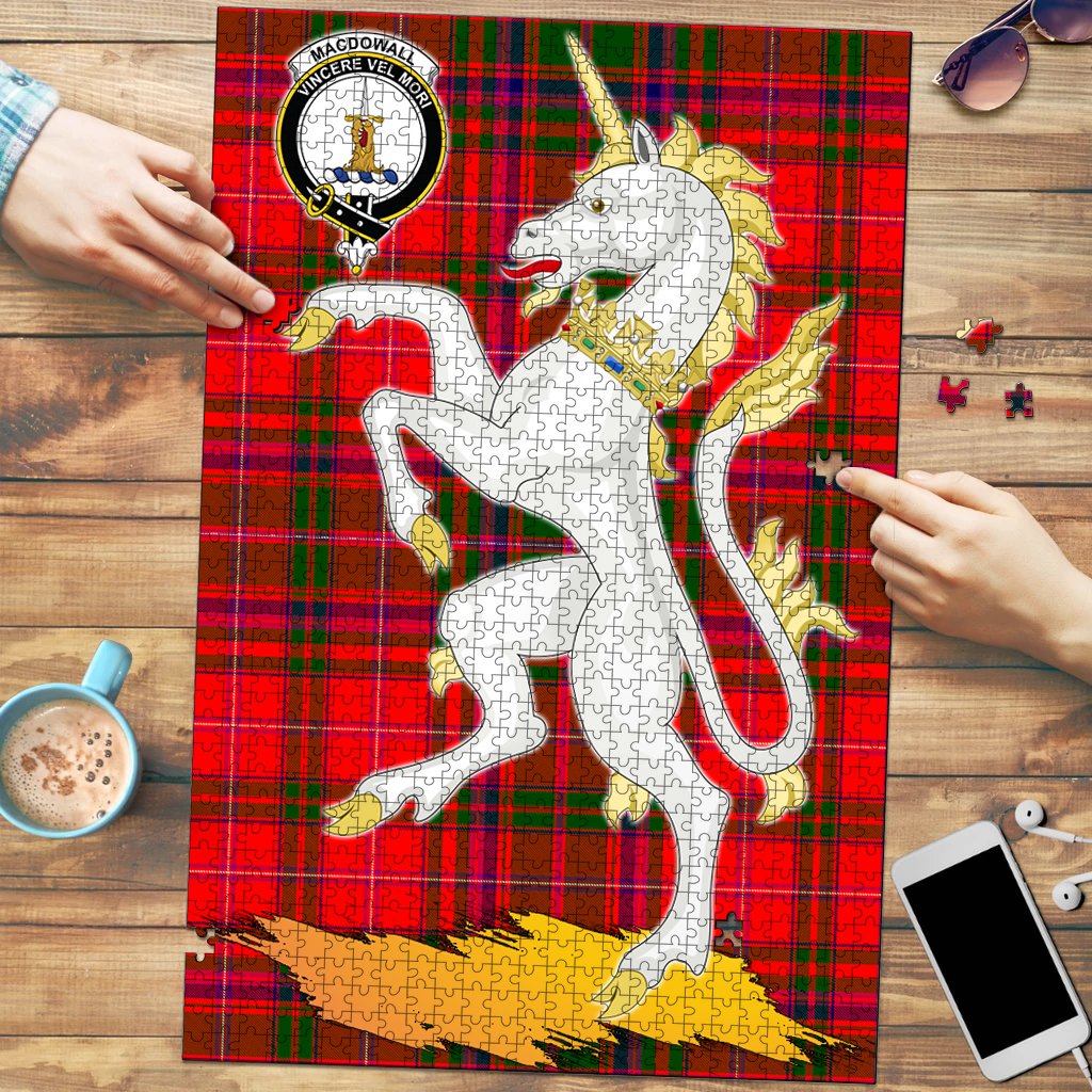 MacDowall Tartan Crest Unicorn Scotland Jigsaw Puzzles