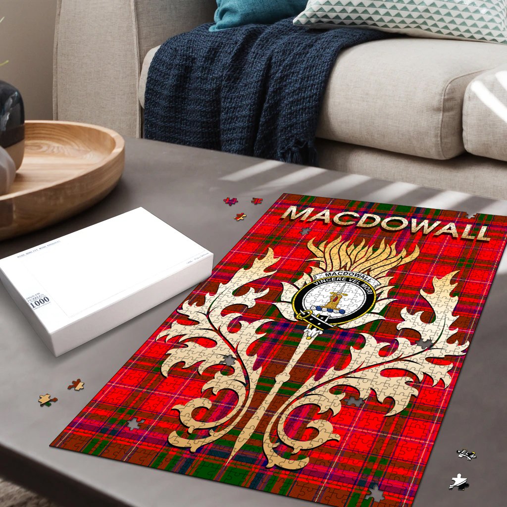 MacDowall Tartan Crest Thistle Jigsaw Puzzles