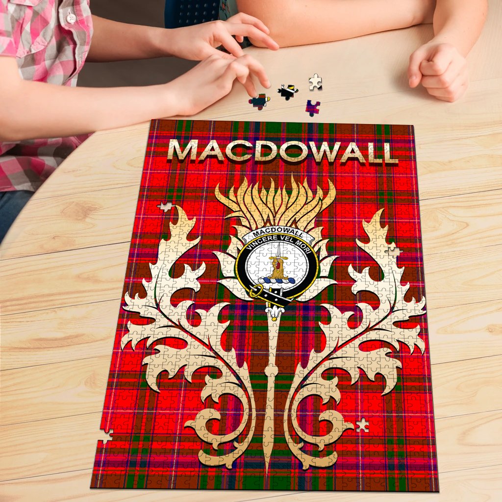 MacDowall Tartan Crest Thistle Jigsaw Puzzles