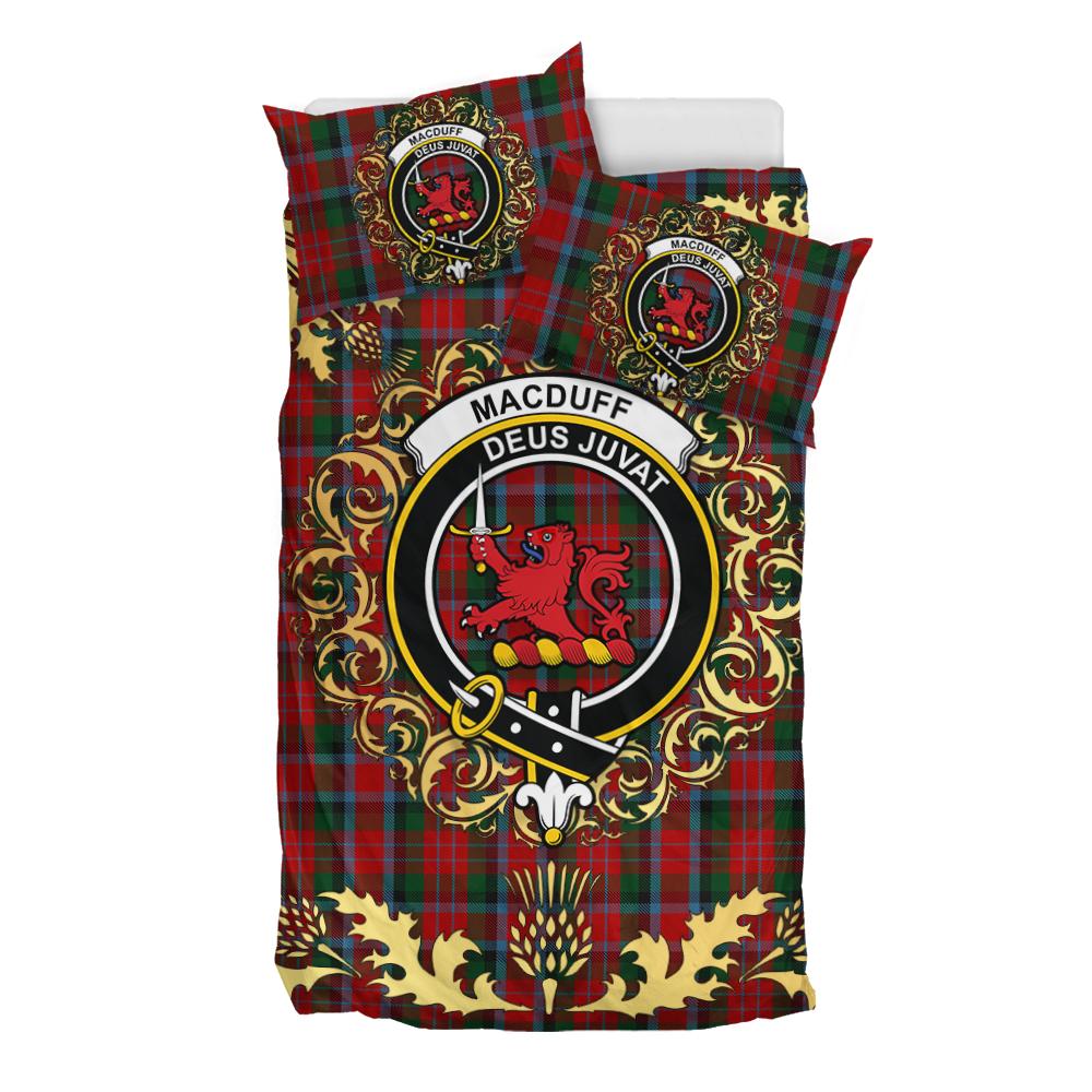 MacDuff 02 Tartan Crest Bedding Set - Golden Thistle Style