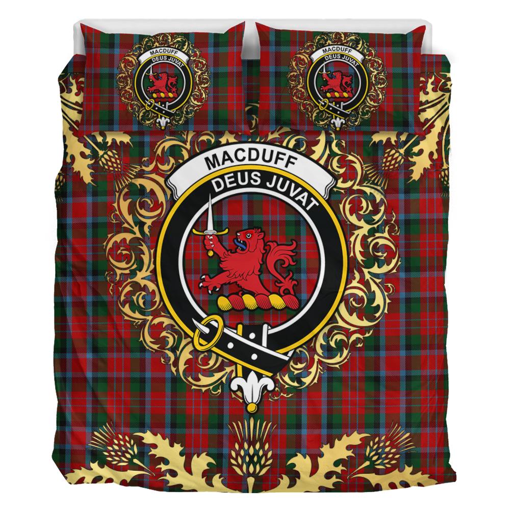 MacDuff 02 Tartan Crest Bedding Set - Golden Thistle Style