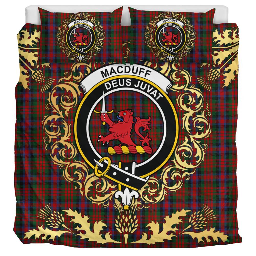 MacDuff 03 Tartan Crest Bedding Set - Golden Thistle Style