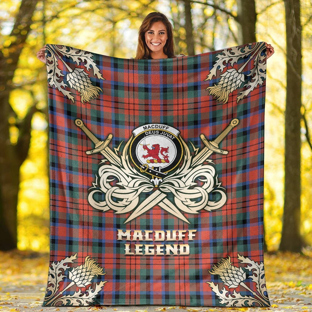 MacDuff Ancient Tartan Gold Courage Symbol Blanket