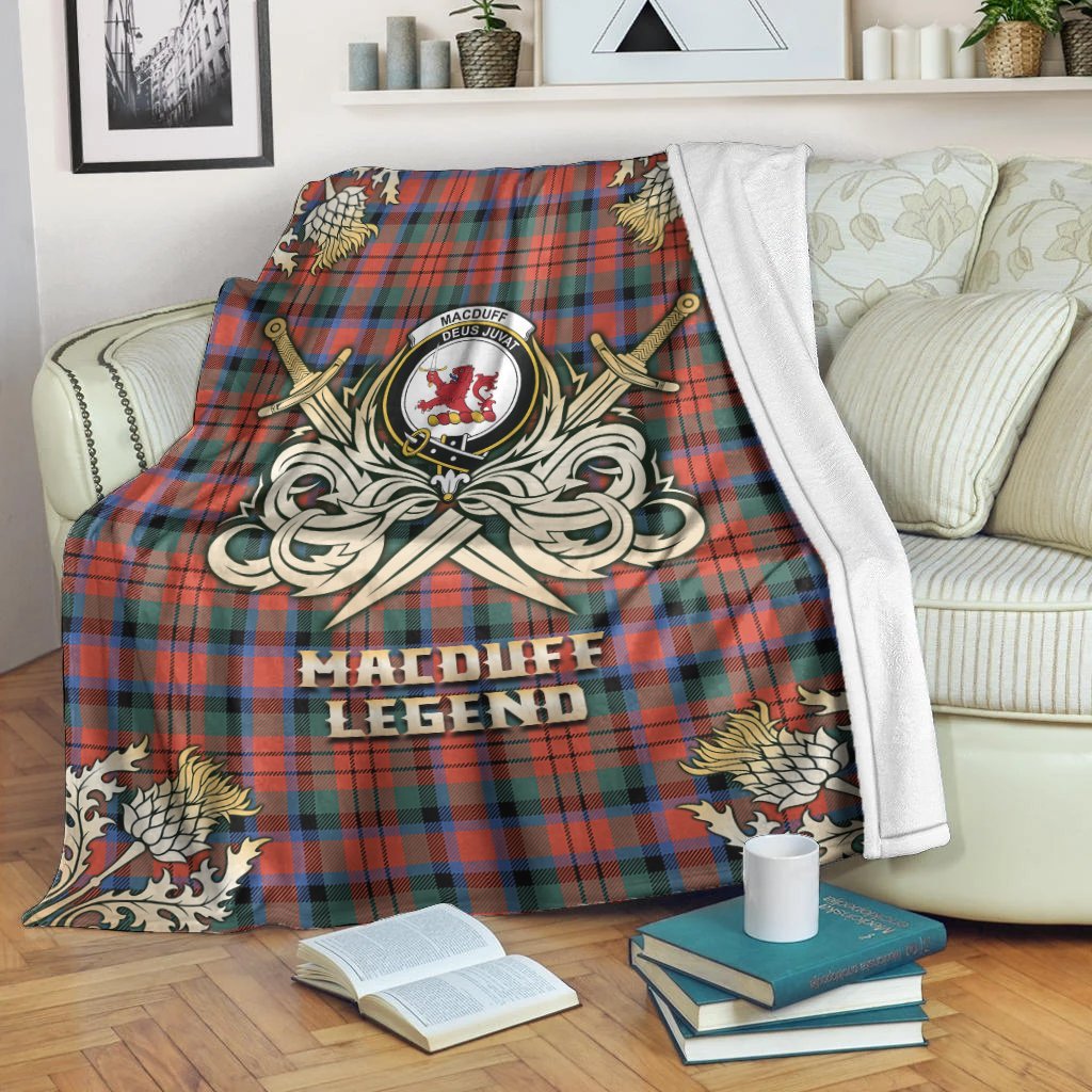 MacDuff Ancient Tartan Gold Courage Symbol Blanket