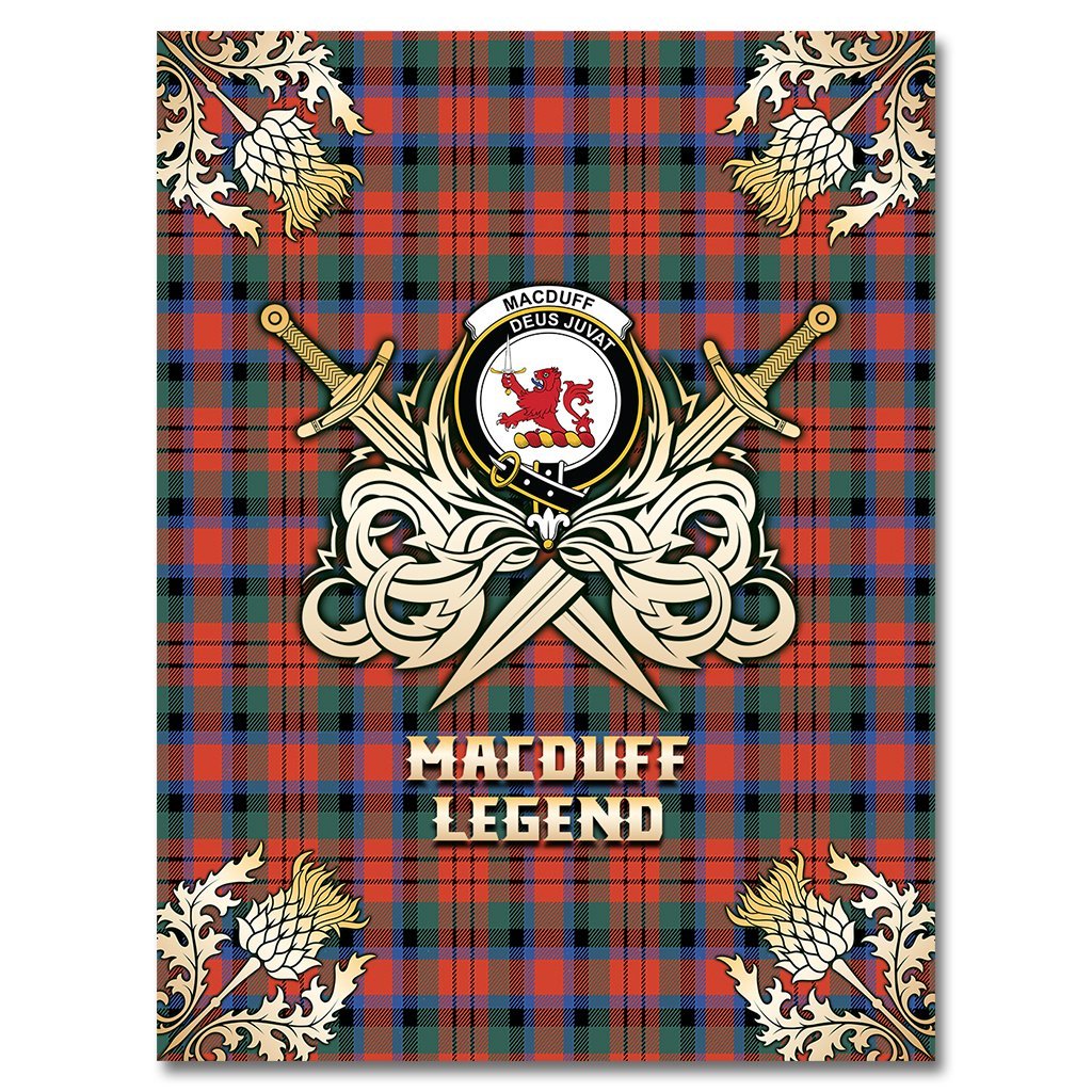 MacDuff Ancient Tartan Gold Courage Symbol Blanket