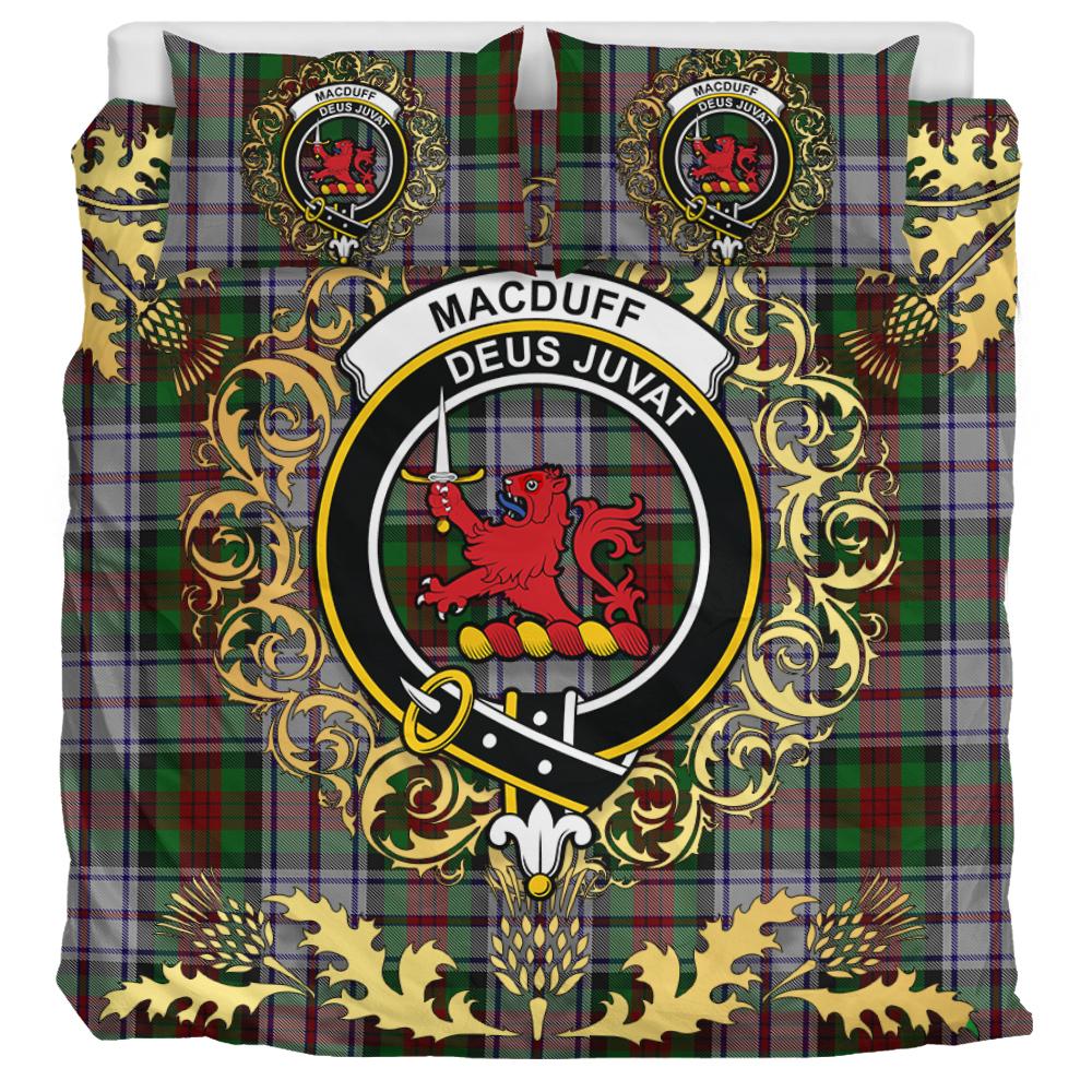MacDuff Dress 02 Tartan Crest Bedding Set - Golden Thistle Style
