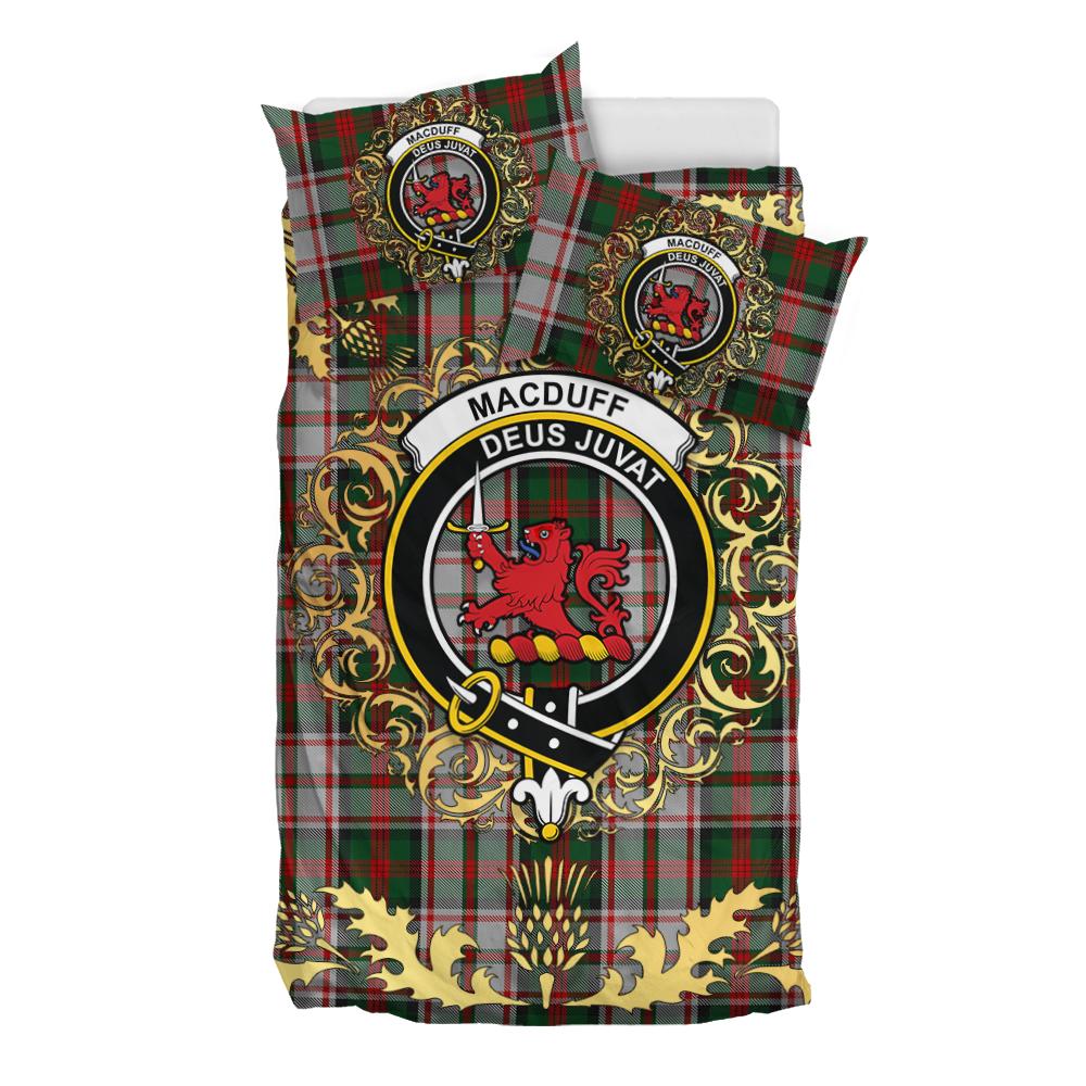 MacDuff Dress 03 Tartan Crest Bedding Set - Golden Thistle Style