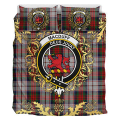 MacDuff Dress 04 Tartan Crest Bedding Set - Golden Thistle Style