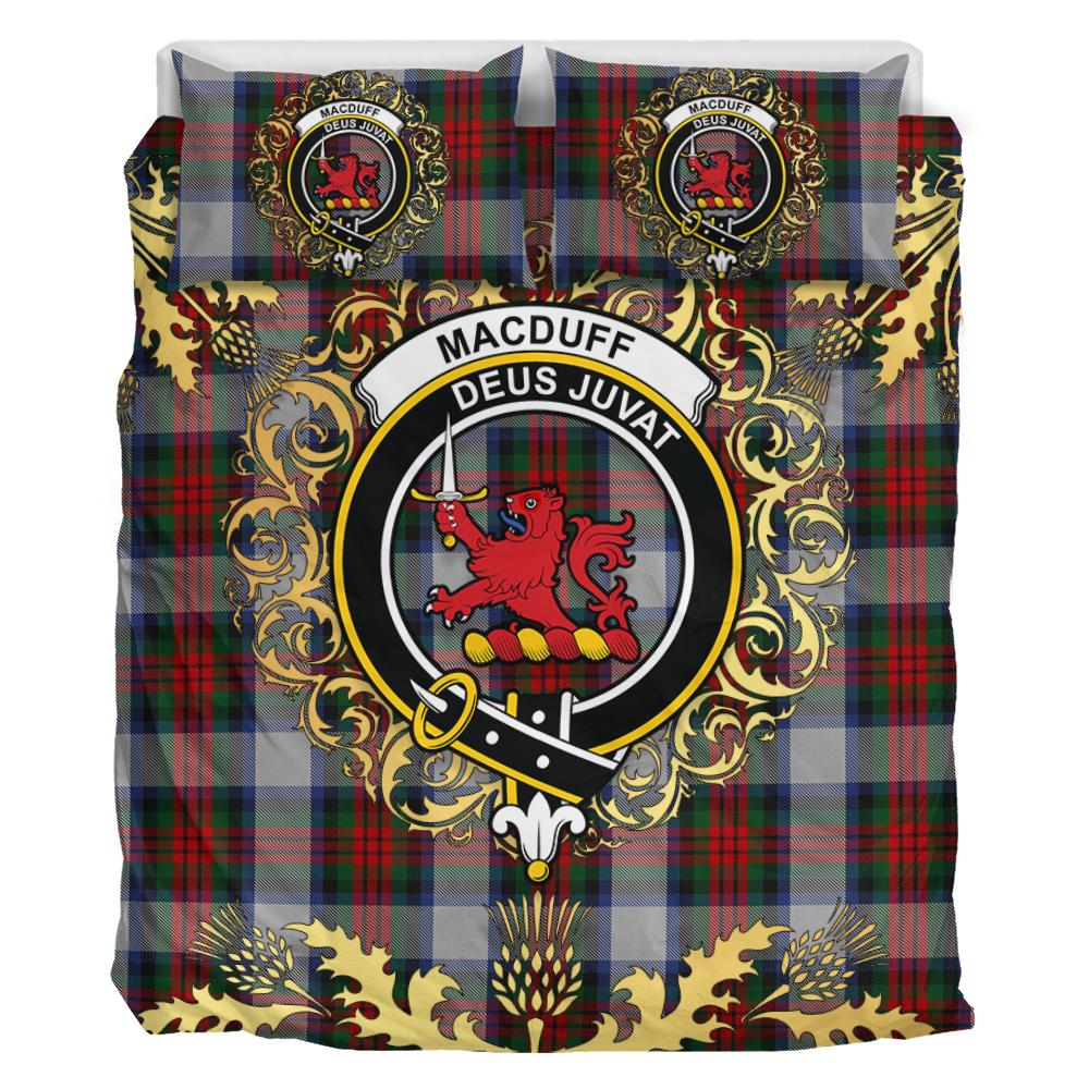 MacDuff Dress 05 Tartan Crest Bedding Set - Golden Thistle Style