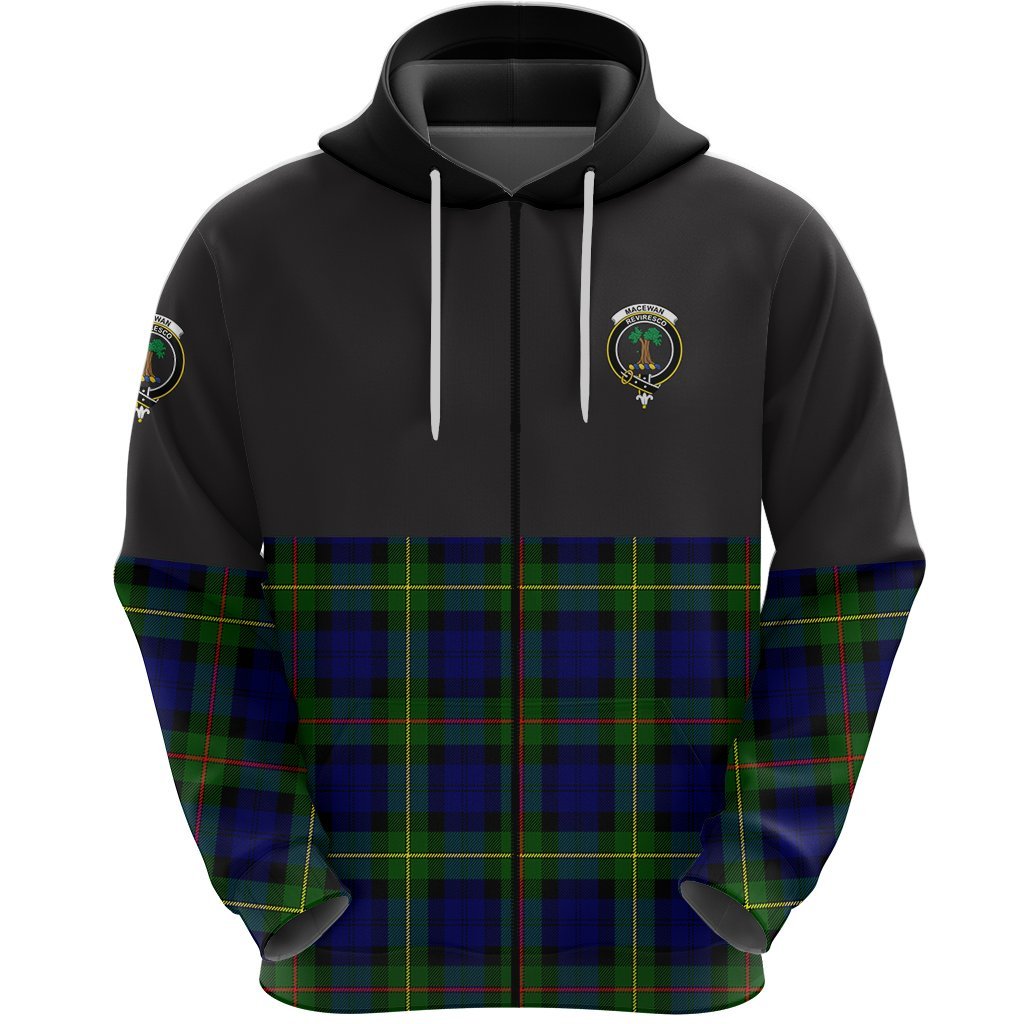 MacEwan Clan Half Of Tartan Zipper Hoodie