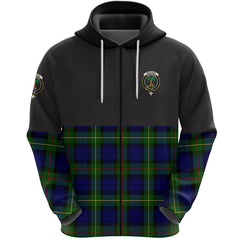 MacEwan Clan Half Of Tartan Zipper Hoodie