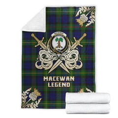 MacEwan Tartan Gold Courage Symbol Blanket