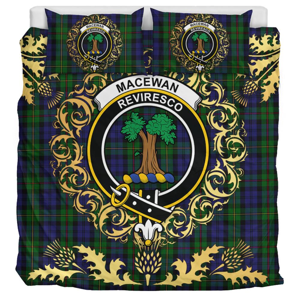MacEwen - MacEwan 01 Tartan Crest Bedding Set - Golden Thistle Style