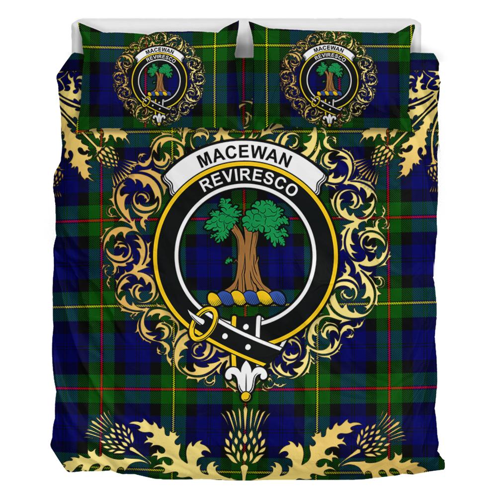 MacEwen - MacEwan 02 Tartan Crest Bedding Set - Golden Thistle Style