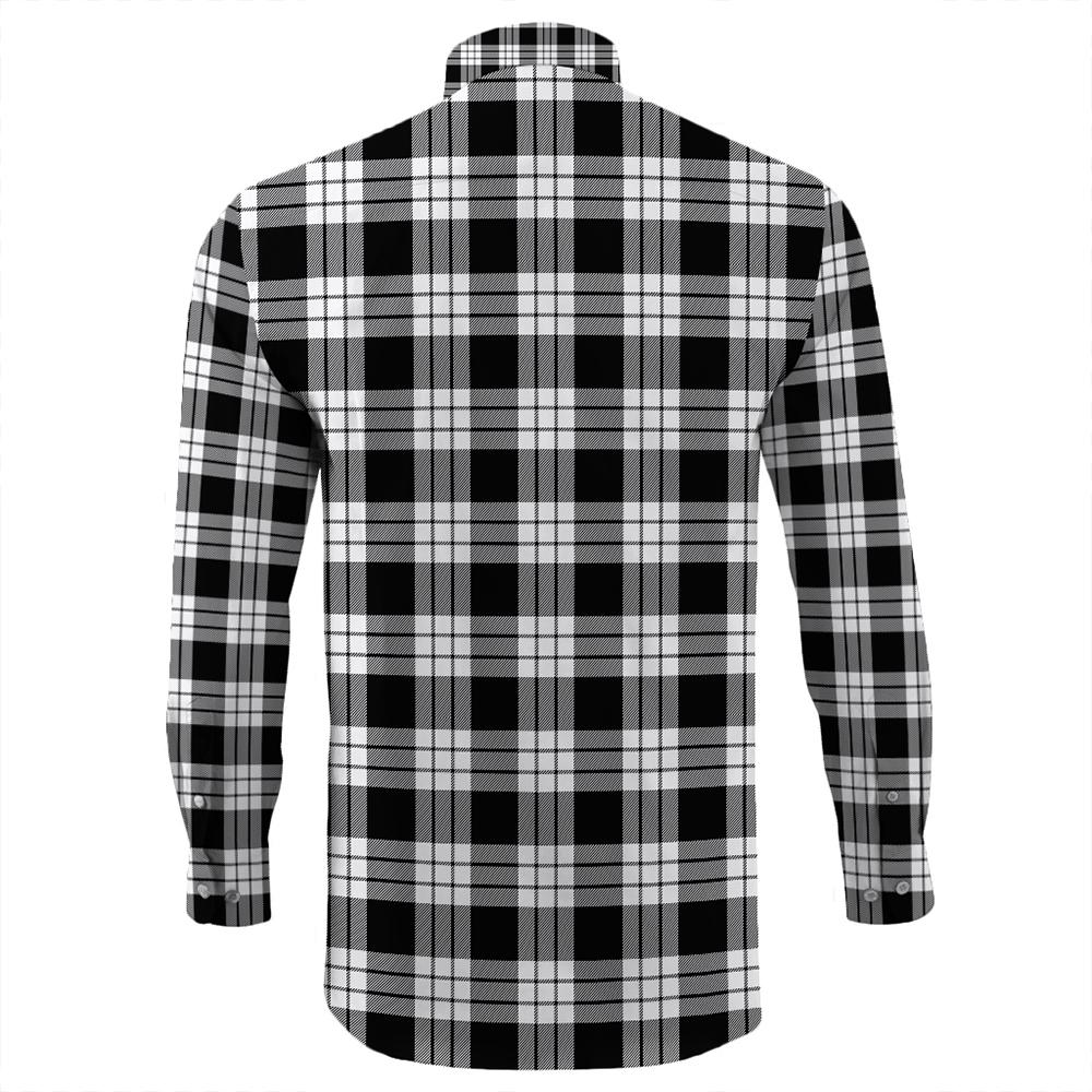 MacFarlane Black & White Ancient Tartan Long Sleeve Button Shirt