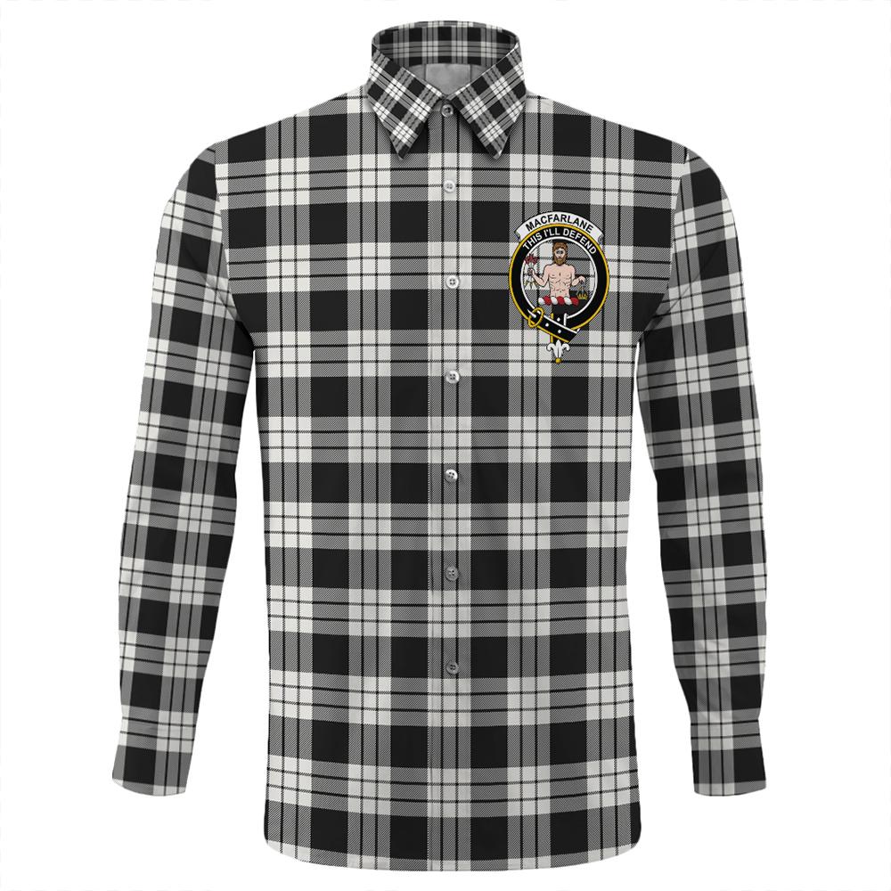 MacFarlane Black & White Tartan Long Sleeve Button Shirt