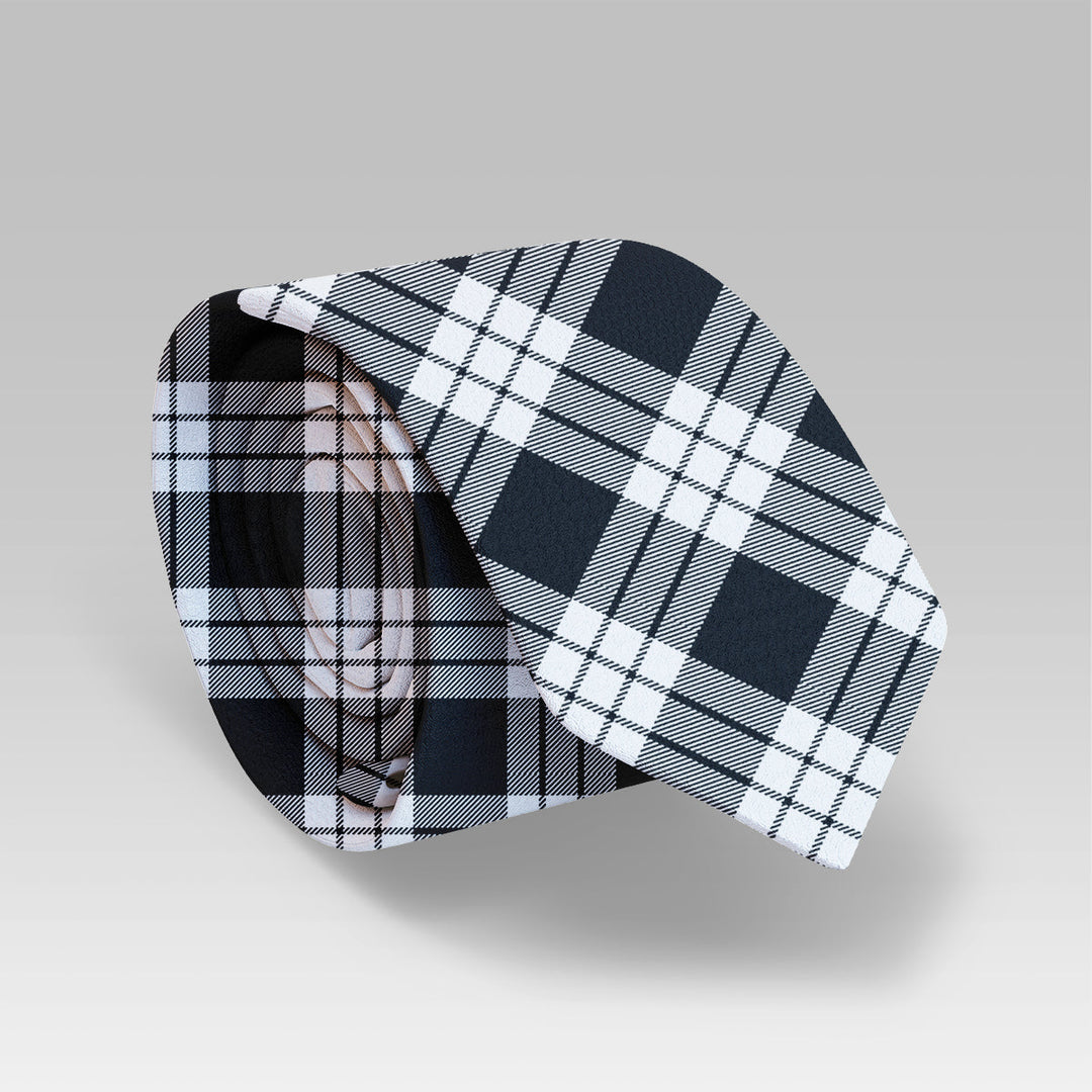 MacFarlane Black & White Tartan Classic Tie