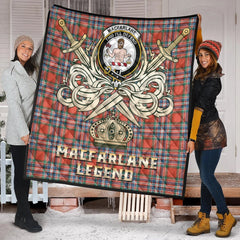 MacFarlane Ancient Tartan Crest Legend Gold Royal Premium Quilt