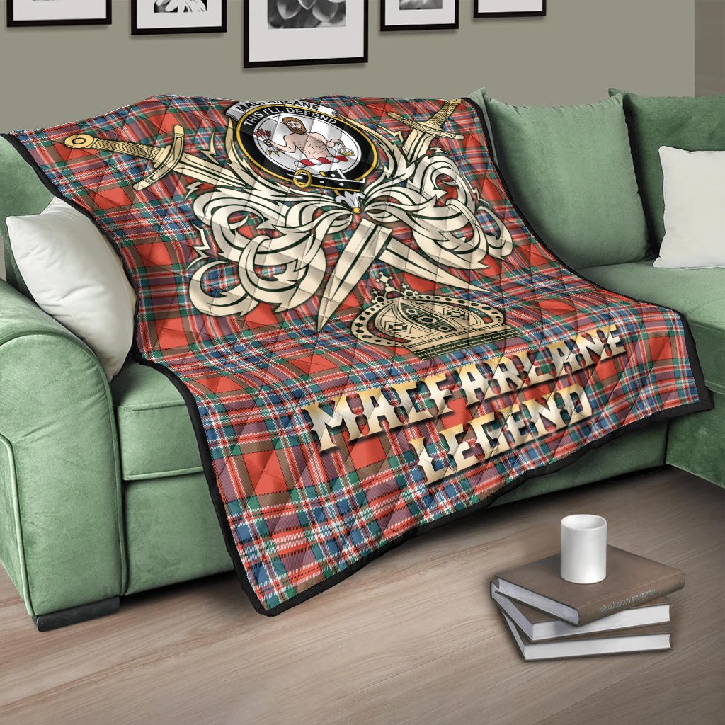 MacFarlane Ancient Tartan Crest Legend Gold Royal Premium Quilt