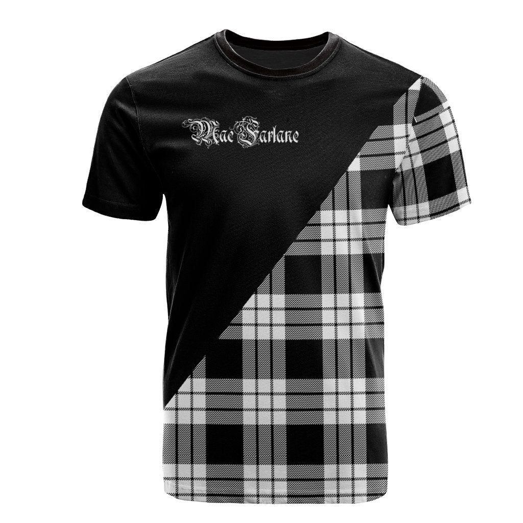 MacFarlane Black - White Tartan - Military T-Shirt