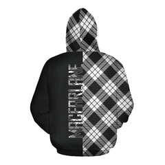 MacFarlane Black _ White Tartan Hoodie Half of Me - Cross Style