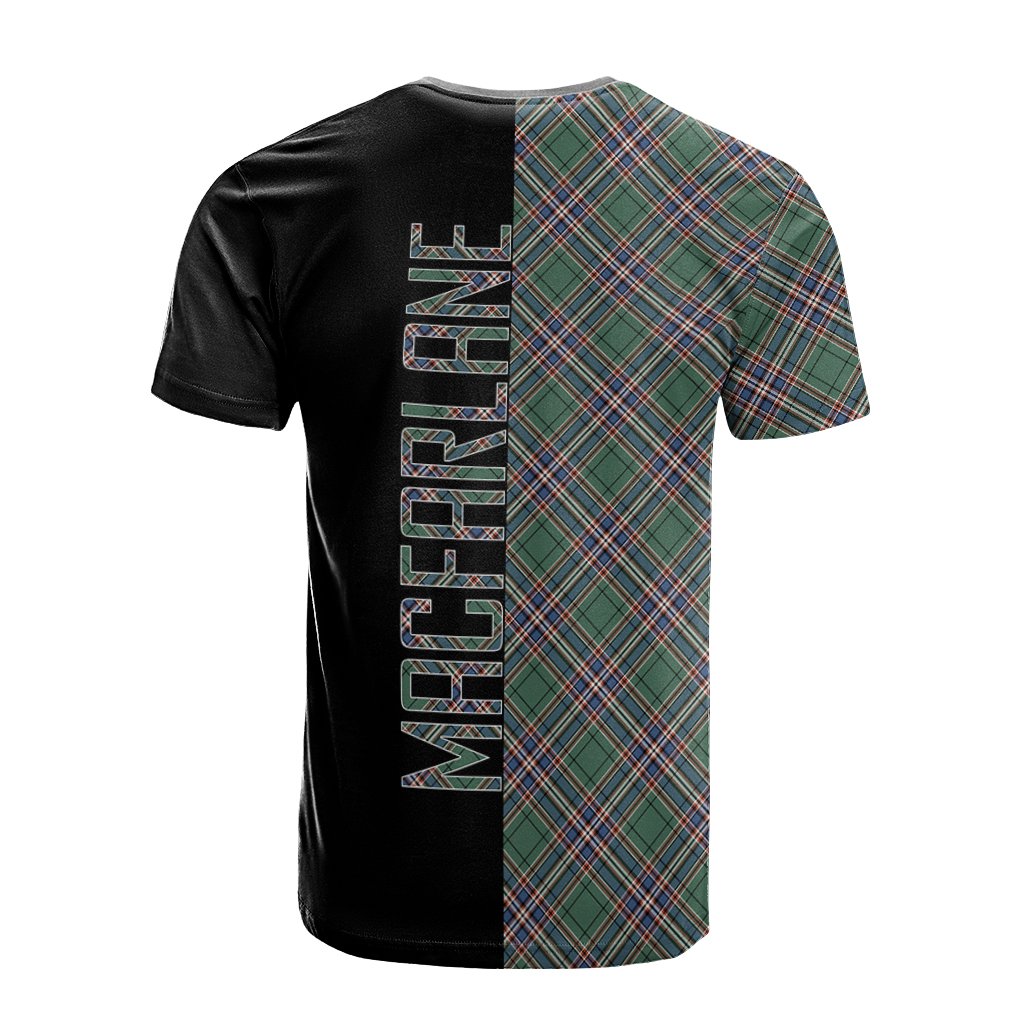 MacFarlane Hunting Ancient Tartan T-Shirt Half of Me - Cross Style