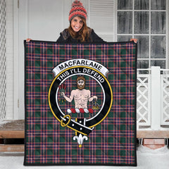 MacFarlane Hunting Modern Tartan Crest Quilt