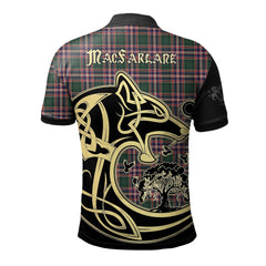 MacFarlane Hunting Modern Tartan Polo Shirt Viking Wolf