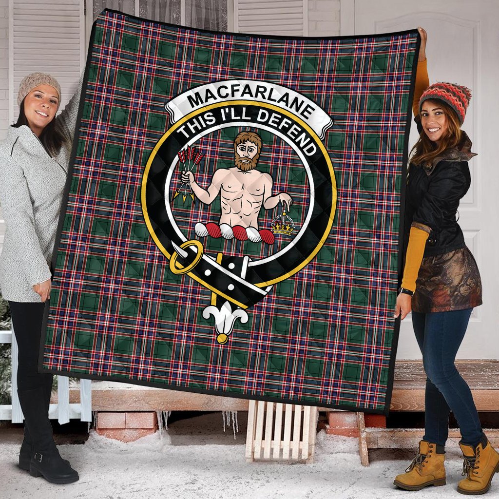 MacFarlane Hunting Modern Tartan Crest Quilt
