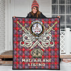 MacFarlane Modern Tartan Crest Legend Gold Royal Premium Quilt