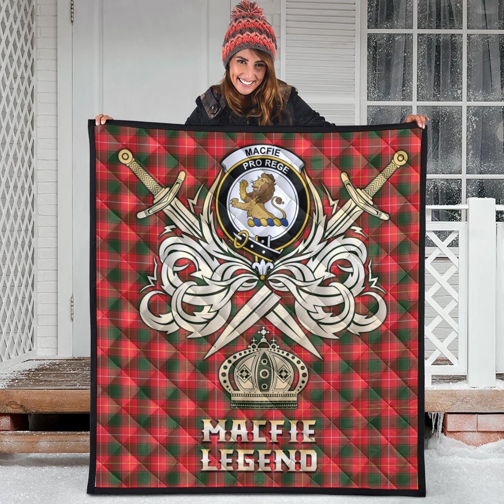 MacFie Tartan Crest Legend Gold Royal Premium Quilt